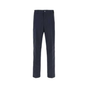 Fendi Men Navy Blue Stretch Cotton Pant